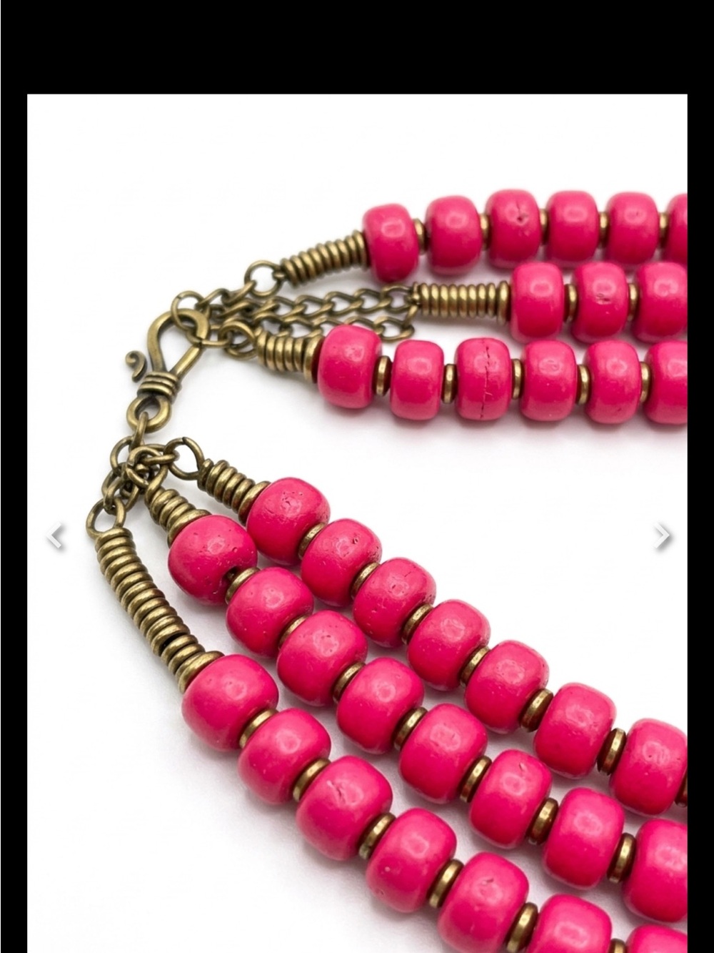 Hot Pink Beaded Multi-Strand Bracelet - Unbranded